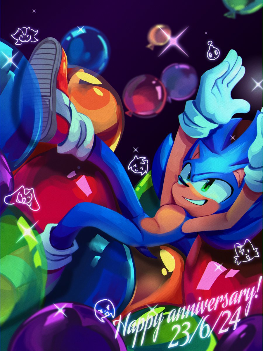 pazztall's tweet photo. I haven’t drawn anything new so I’m reposting my old sonic anniversary art 💔💔happy birthday stupid blue creature https://t.co/IrEVI3hubb