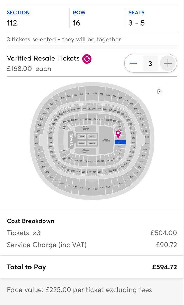 sshayarbel's tweet photo. SELLING TICKETS TO HARRY IN WEMBLEY !!
June 23rd, 3 tickets (can be purchased separately ofc) lower bowl, section 112 row 16 
Sold below face value, £168 each (excluding ticketmaster fees) 

https://t.co/Rp3kDSgtmV https://t.co/X2lMNpuZ99