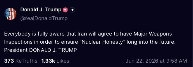 WORLDINSIGHTCH's tweet photo. 🇺🇸☢️🇮🇷 Trump says Iran will HAVE TO AGREE to have Major Weapons Inspections.

👇⤵️ Follow, Reply & ❤️ !

Recall that the IAEA was used to spy on Iran, leak data, and even assist in targeting scientists.

In July 2025, a senior Iranian lawmaker publicly alleged that IAEA inspectors were actively smuggling surveillance microchips into sensitive nuclear facilities by concealing them in their shoes.

Iran also claimed the IAEA leaked confidential nuclear data and intelligence to hostile governments, specifically pointing to Israeli infiltration of an Iranian nuclear archive and alleging this data sharing directly aided military strikes.

WORLD INSIGHT
#World #Geopolitics #Economy #Freespeech