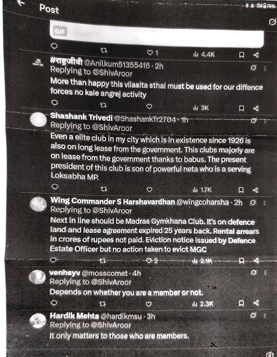 ShivAroor's tweet photo. Replying to my tweet about the Delhi Gymkhana reclaim case has landed a IAF veteran member of the Madras Gymkhana in trouble—he’s been slapped with a show cause &amp; suspended from General Committee meetings.

Thoughts? https://t.co/EtFoaAWTPR