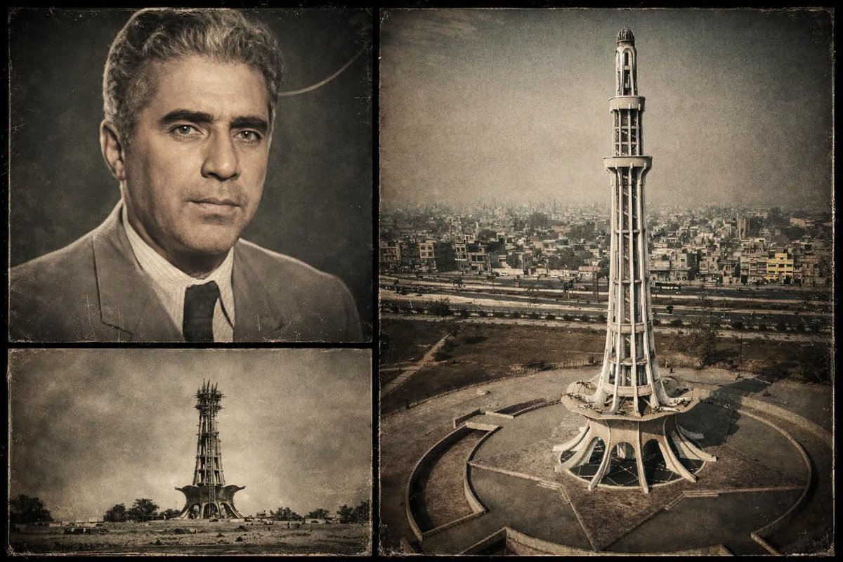 ArifRetd's tweet photo. عظیم روسی ترک باغی جس نے مینار پاکستان ایک روپیہ لیے بغیر ڈیزائن کیا !
پاکستانی تاریخ میں ایسے ایسے لوگ بھی شامل ہیں جنھیں ہماری قوم بھول چکی ہے اور کہیں بھی انکا ذکر نہیں ملتا ، ایسا ہی ایک کردار ایک گمنام ترک باغی کا ہے  .
انکا نام تھا " نصیردین مرات خان "
ان کی پیدائش 1904  روس میں ایک مسلم  ترک قبیلے  میں ہوئی۔ اس وقت مسلمانوں پر ظلم اپنے عروج پر تھا اسی لیے یہ وہاں سے ہجرت کرگئے ، کچھ عرصۂ جرمنی گزارنے کے بعد انہیں نے مسلمانوں کے نام پر لیا گیا نیا وطن اپنانے کا فیصلہ کیا اور  1950 میں وہ اپنے خاندان کے ساتھ پاکستان آ گئے .
1960 میں جب مینارِ پاکستان کا منصوبہ شروع ہوا تو مراد خان نے اس کا منفرد ڈیزائن تیار کیا۔ کہا جاتا ہے کہ انہوں نے اس منصوبے کی نگرانی ذاتی دلچسپی سے کی اور اپنی مقررہ فیس اپنے پاس نہ رکھی ۔
 مینار 1968 میں مکمل ہوگیا  لیکن انہوں نے پاکستان کو اپنا وطن بنا لیا .

تمام پاکستانی مینار پاکستان شوق سے جاتے ہیں مگر کم لوگ جانتے ہیں کہ اسکا ڈیزائن کرنے والا کون تھا . یہ پاکستان سے محبت کرنے والا ایک مہاجر تھا جو آج بھی لاہور کے ایک قبرستان میں گمنامی سے دفن ہے . 

 اس عظیم انسان کے بارے میں شئیر کریں اور لوگوں کو بتائیں کے وہ کون تھا . الله پاک اس کے درجات بلند کرے آمین.

#urdu #pakistan #history #MinarePakistan #turkish