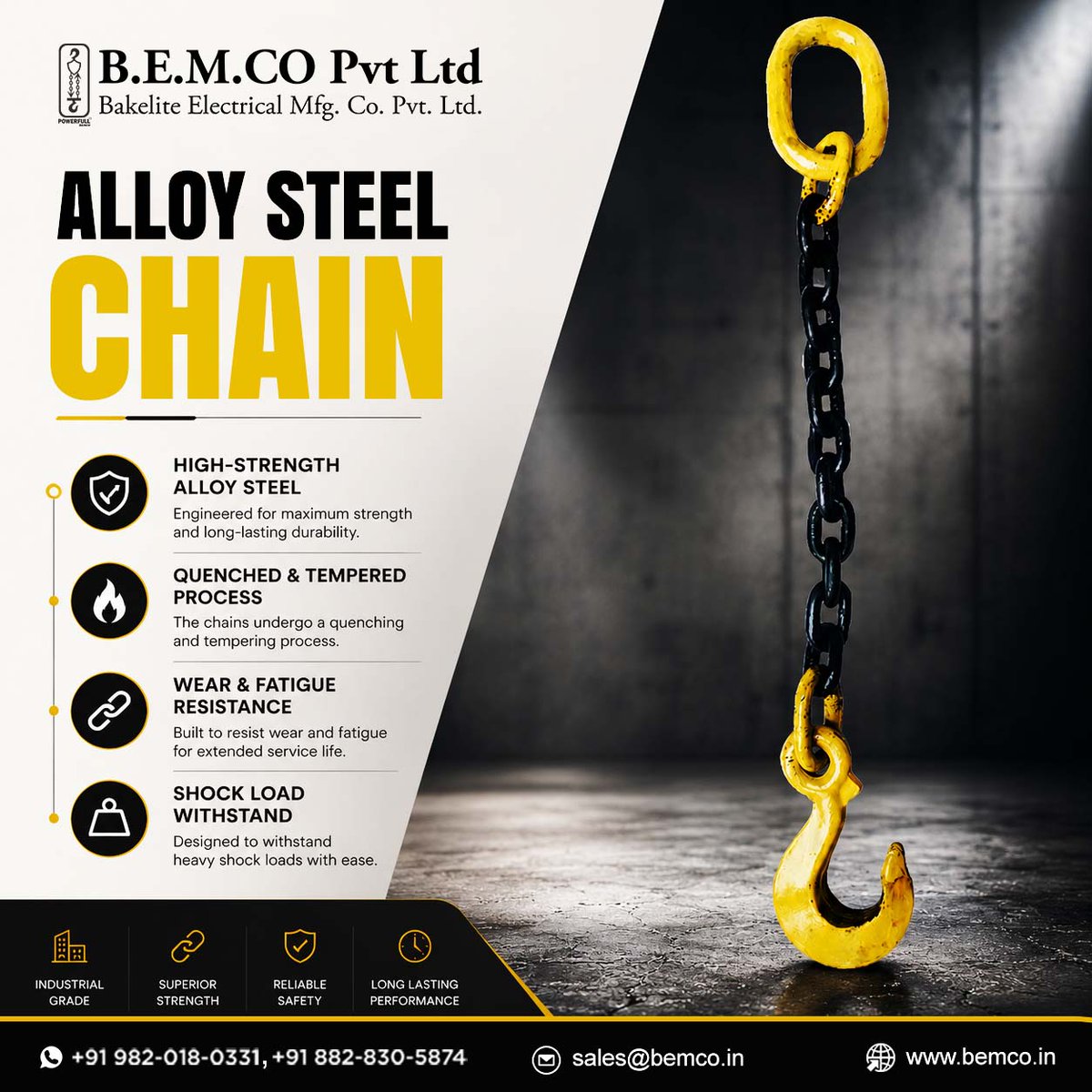 BemCo24365's tweet photo. Power your lifting operations with our Alloy Steel Chain, engineered for high strength, wear resistance, and dependable performance. Built to handle demanding industrial applications.

https://t.co/Fkjqd3cR2M

#AlloySteelChain #IndustrialChain #HeavyDuty https://t.co/6Glhs26bwl