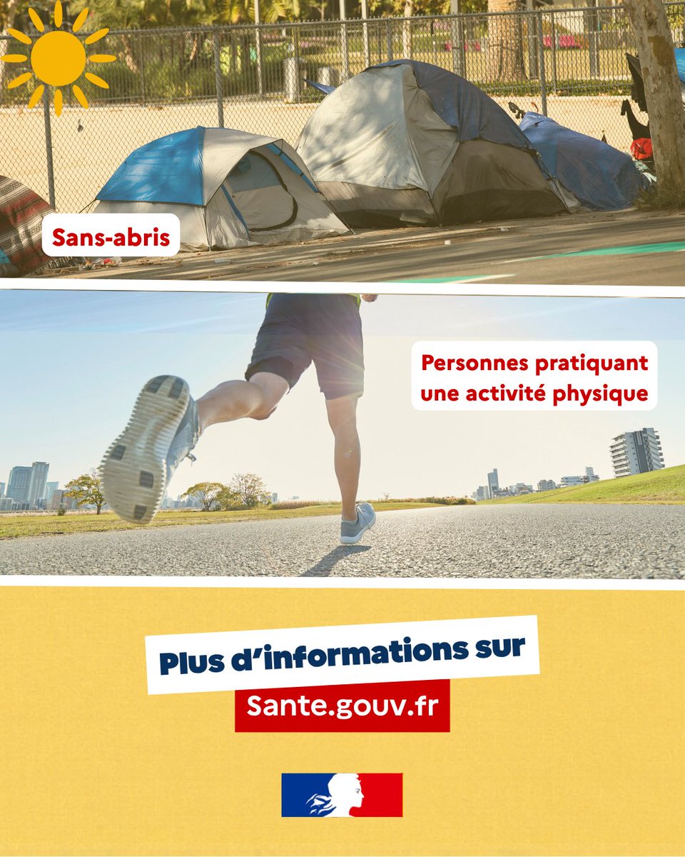 Sante_Gouv's tweet photo. #Canicule | La chaleur s'intensifie ! Prêtez attention aux personnes vulnérables de votre entourage ! ⚠
📞 En cas de malaise, fortes fièvres ou propos incohérents, appelez le 15.
🔎  Pour connaître les recommandations sanitaires : https://t.co/7VdDiLCnPP https://t.co/2G66qpMR6i