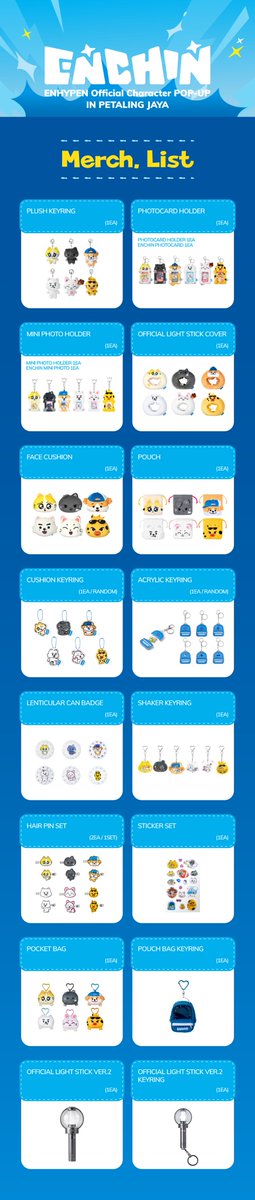 KPOPMERCH_POPUP's tweet photo. ENHYPEN Official Character <ENCHIN> POP-UP IN PETALING JAYA

📢 MERCH. LIST

📆 2026.06.27 (SAT) - 2026.07.19 (SUN)
⏰ SUN - THU 10:00 - 22:00 (GMT+8)
      FRI - SAT 10:00 - 22:30 (GMT+8)
📍 First Floor, Highstreet (near Parkson), 1 UTAMA Shopping Centre

#ENHYPEN #엔하이픈 
#ENCHIN #엔친