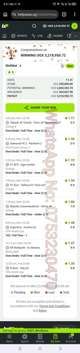 BetinumSureTips's tweet photo. 🎉Congratulations Winners🎉

When God Says YES Nobody Can Say No🔥🔥🔥 

Tuli Gumite👊👊👊 🔥🔥🔥

📲WhatsApp Group👇
https://t.co/ASAct0HCLI 

📩WhatsApp No: 0758630340 / 0753230470 

Telegram: 👇👇👇
https://t.co/kgKrCHU0C0 https://t.co/KWaP5btFYq