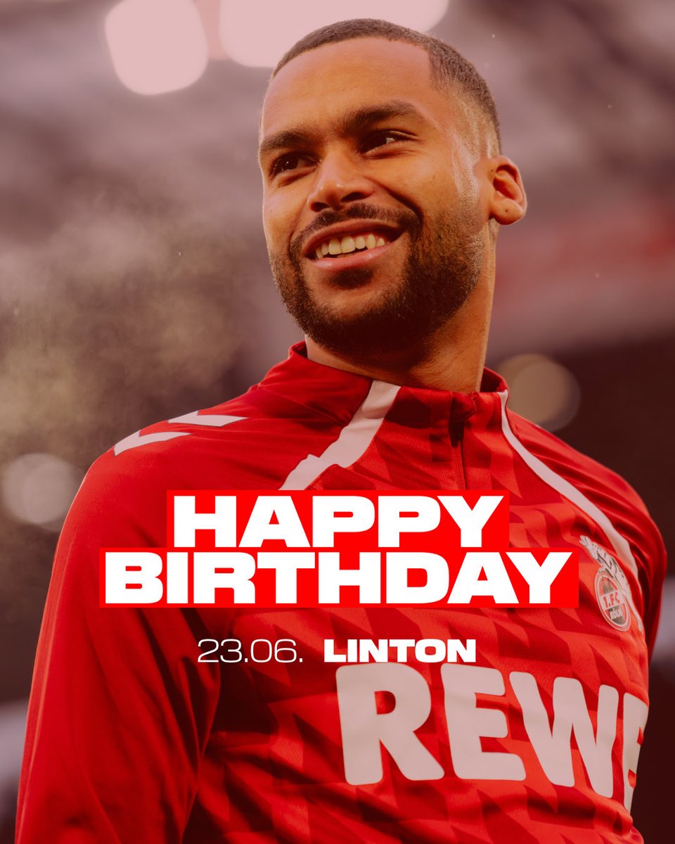fckoeln's tweet photo. Happy Birthday Linton!🎈  Unser Mittelfeldspieler feiert heute seinen 27ten Geburtstag, lass dich feiern 🥳🫶🏼 ___ #effzeh https://t.co/tmbSZ5fiKX