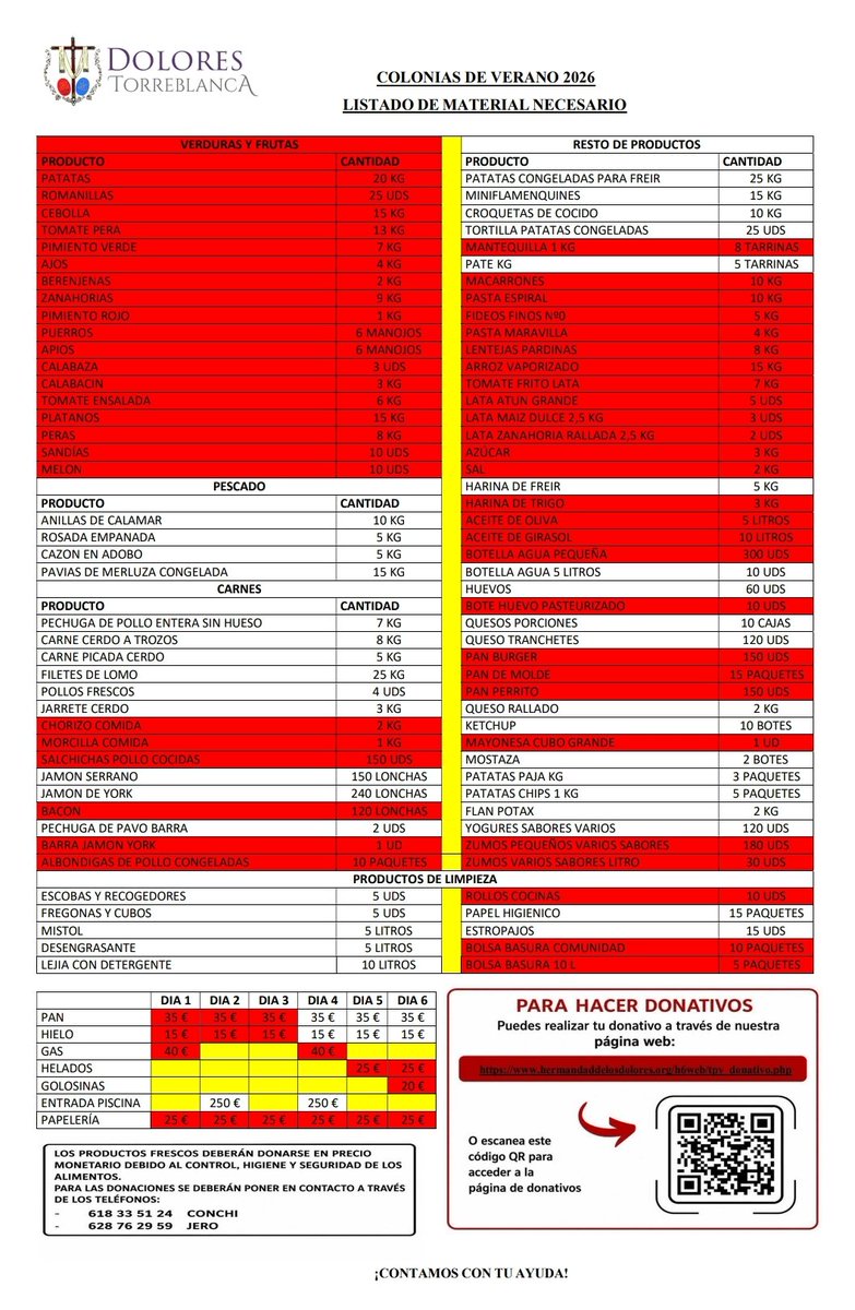 HdadlosDolores's tweet photo. ACTUALIDAD | Listado de material necesario, Colonias de Verano 2026

Actualizamos el listado de material necesario para las Colonias de Verano.

Realiza tu donación en:
https://t.co/fZkCvY7QbE

¡Contamos con tu ayuda! 

#Colonias26
#LasColoniasdelBarrio
#DoloresdeTorreblanca https://t.co/90MEeKPMq5