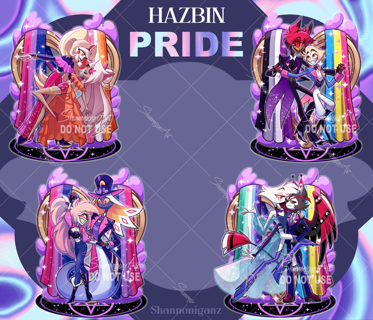 Shannoniganz_z's tweet photo. So sorry for the long wait but my Pride standees are finally open for pre-order! ✨🌈 Pre-orders are open for 2 weeks 💖
#radioapple #huskerdust #chaggie #cherrisnake #hazbinhotel https://t.co/aoBVQ6As5D