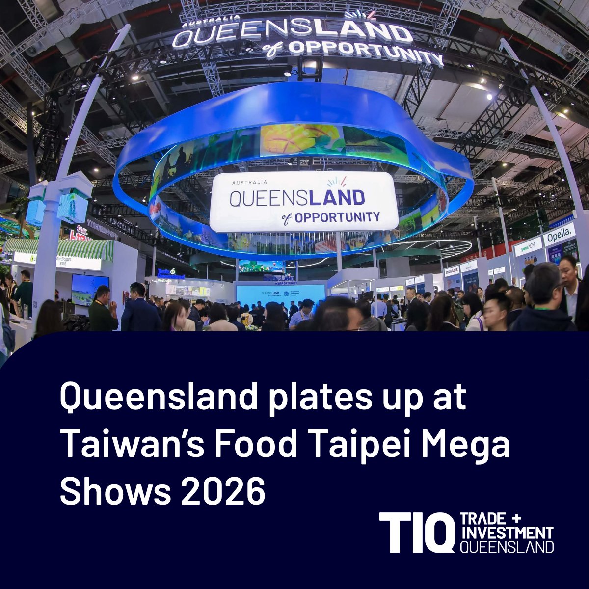 tradeinvestqld's tweet photo. Queensland’s world-class food and beverage producers are showcasing the best of the Sunshine State at the Food Taipei Mega Shows this week. 

Read more about how Queensland is making its mark in Taiwan 👉 https://t.co/Bh2BCaDwBG https://t.co/5OWelXonoW
