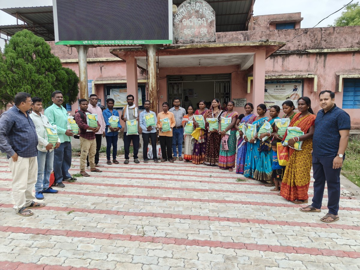 AaoPur's tweet photo. Distribution of Millet (Ragi) seeds to farmers under Shree Anna Abhiyan in Rairangpur block by BAO RRP with the help of IRDMS FA. @CMO_Odisha @DM_Mayurbhanj @OASA_odisha @KVSinghDeo1 @krushibibhag https://t.co/bHmfU9ySBY