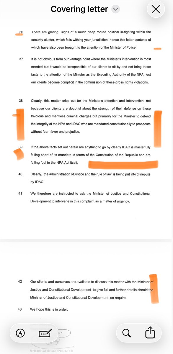 ZiyandaNgcobo's tweet photo. [READ] LETTER OF COMPLAINT TO JUSTICE MINISTER 

#DumisaniKhumalo and maj-gen Madondo asking for justice minister to urgently intervene against IDAC for what they say are frivolous and meritless charges. https://t.co/00kvaJNvkP