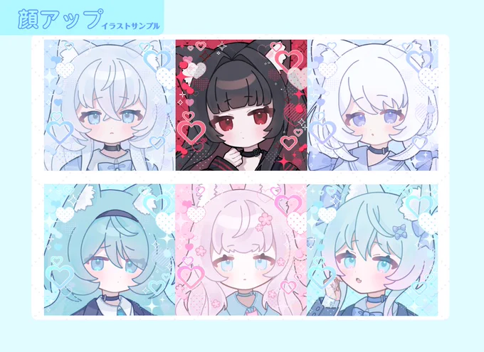 顔アップ～腰上イラスト💙🤍 