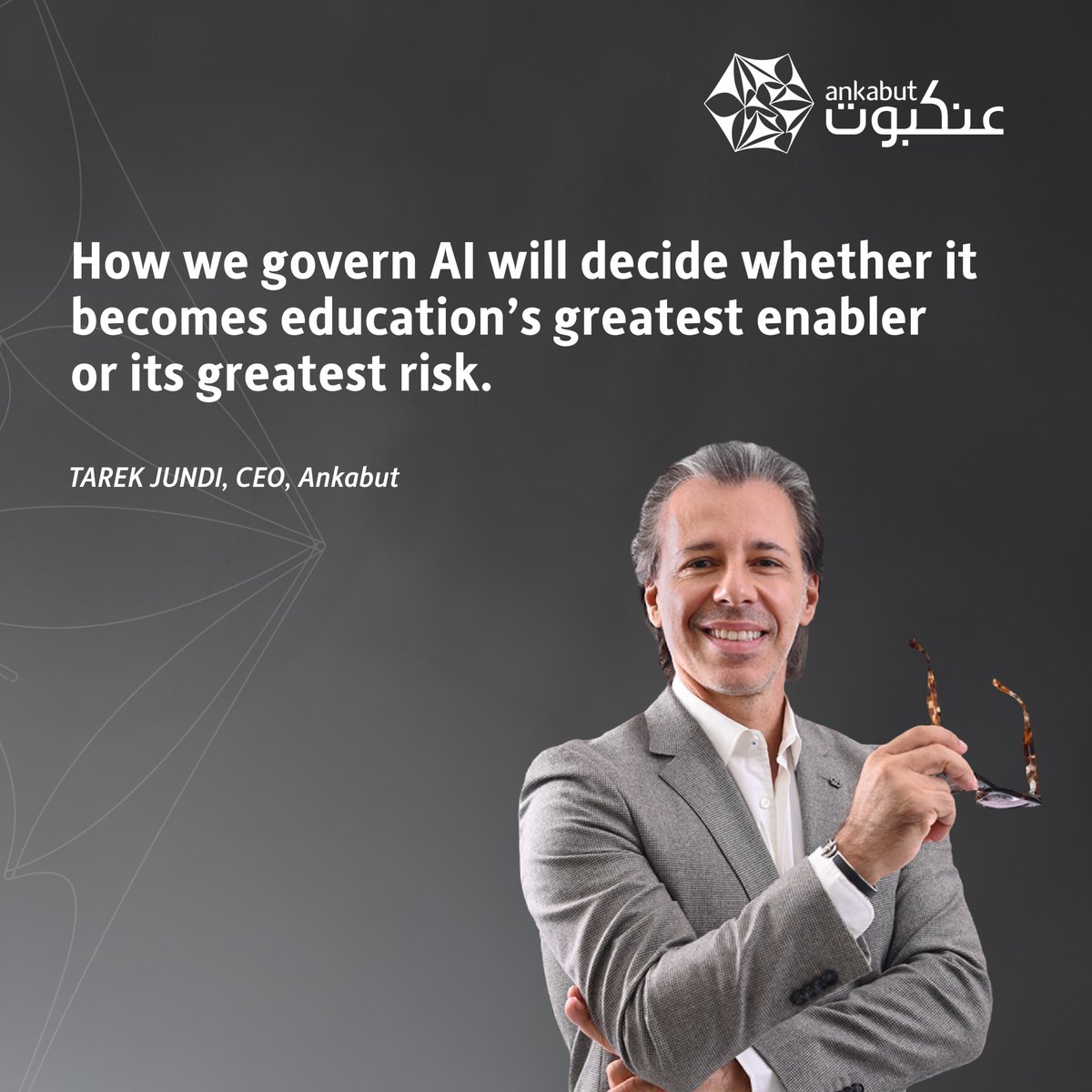 AnkabutUAE's tweet photo. AI in education has quietly shifted from tool to decision-maker, shaping what's taught, how students are assessed, and who gets flagged as "at risk."

In his new opinion piece for The AI Times, our CEO, Tarek Jundi, argues this makes governance a leadership question, not a technical one. Get it wrong, and the risks aren't only technical, they're academic, cultural, and developmental.

He points to a finding that should give educators pause: in a recent survey, 90% of university faculty said students are thinking less critically than before. Governance, he argues, is how we capture what AI offers without quietly trading away the skills it's meant to build.

Where should that line be drawn? And who decides?