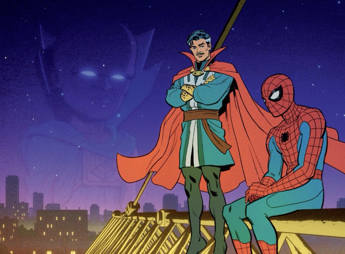 SanctumLibraryX's tweet photo. From The Art of Your Friendly Neighborhood Spider-Man book🤟✨️

"Strange affects Peter's journey without even knowing it, and in fact, this could only happen in this universe. On the show, you wouldn't have Spider-Man without Strange!"
#DoctorStrange #DrStrange https://t.co/FqL3JuOZgZ