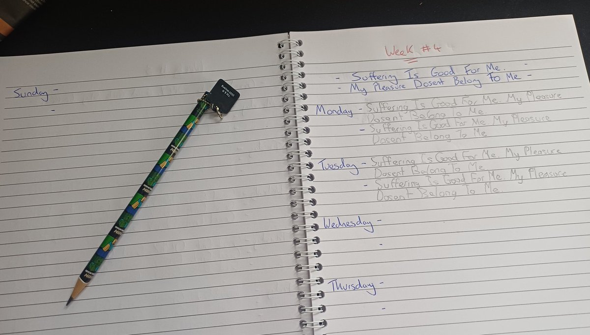 collaredgamer's tweet photo. I forgot to post yesterdays homework again... so forgetful. But i did do it, everyday! This week its a good suggestion from a follower ^.^ https://t.co/rZYO9FtM8o