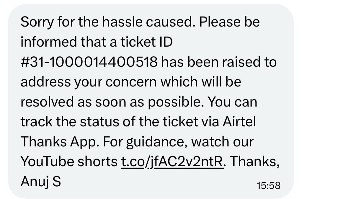 SohiniGanguli's tweet photo. @TRAI @airtelindia @PMOIndia @jagograhakjago @richapintoi Now lost count for the number of service requests raised with Airtel but all in vein https://t.co/pf2qWAeigs