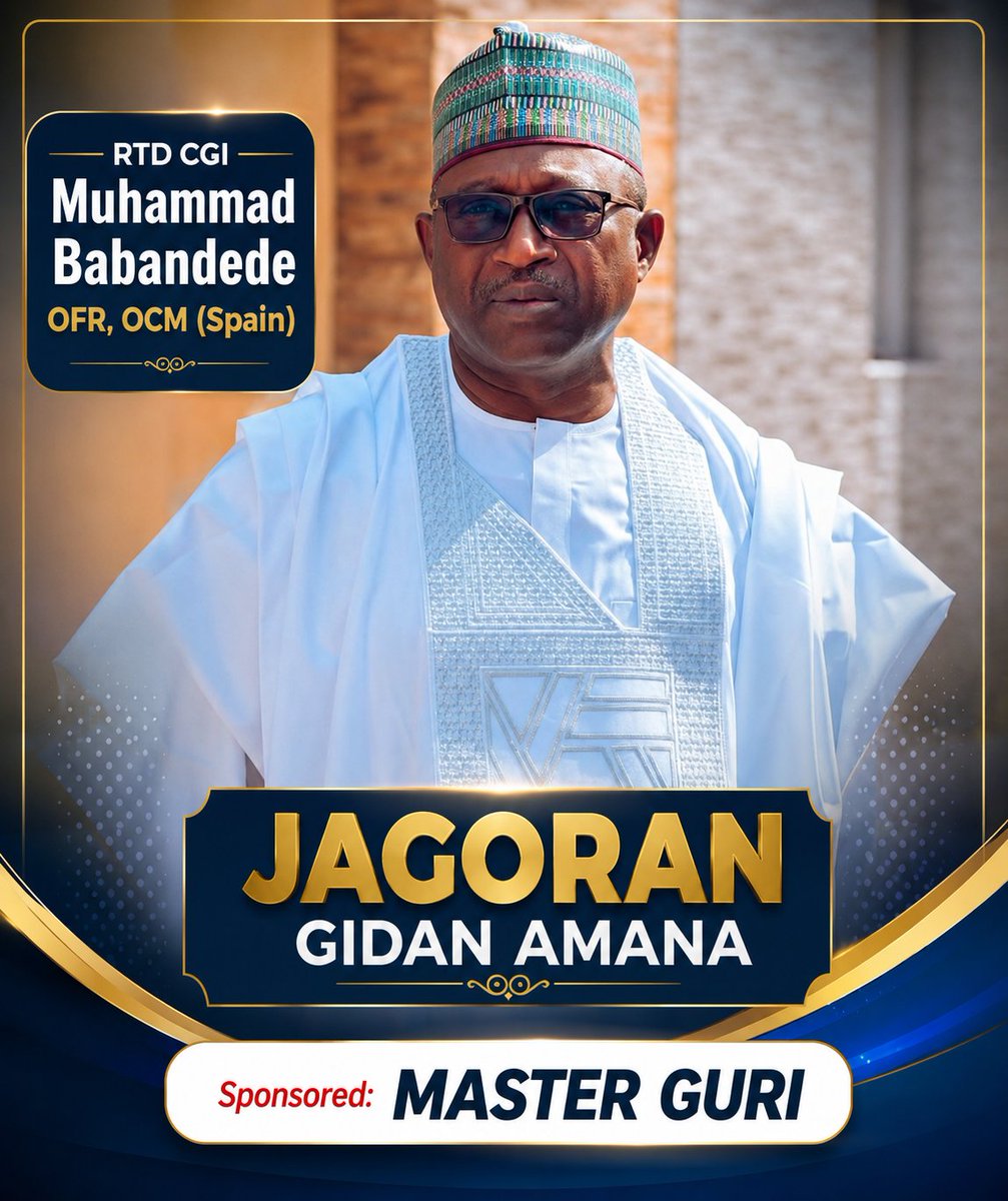MasterGuri1's tweet photo. 🌅 Good morning to RTD CGI Muhammad Babandede, OFR, OCM (Spain), Leader of Gidan Amana.
May Allah bless you with good health, wisdom, strength, and continued success. Wishing you a peaceful and productive day. 

@babandedemb 
@miibrahimhja https://t.co/XnXT8xJ1tN