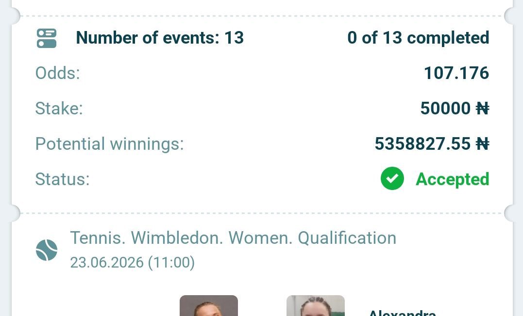 Girlpunter's tweet photo. TENNIS ON #22BET 🎾🎾

6V8U5 - 107 odds
1KZU5 - 87 odds
DZBV5 - 10 odds

REGISTER ON 22BET 👇
🔗https://t.co/qMAk7gJuf7
🎁 PROMO CODE - Girlpunter https://t.co/Ns05cAZgR9