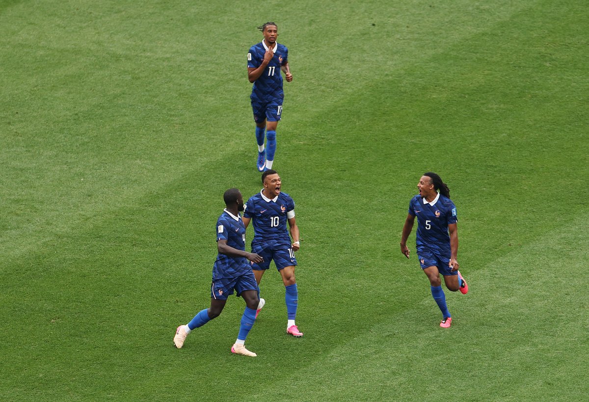 FCBarcelona's tweet photo. 82 minutes for Koundé in France's 3-0 win over Iraq, a result that secures Les Bleus' place in the next round of the World Cup

📸 @FIFAcom https://t.co/JstssSou7u