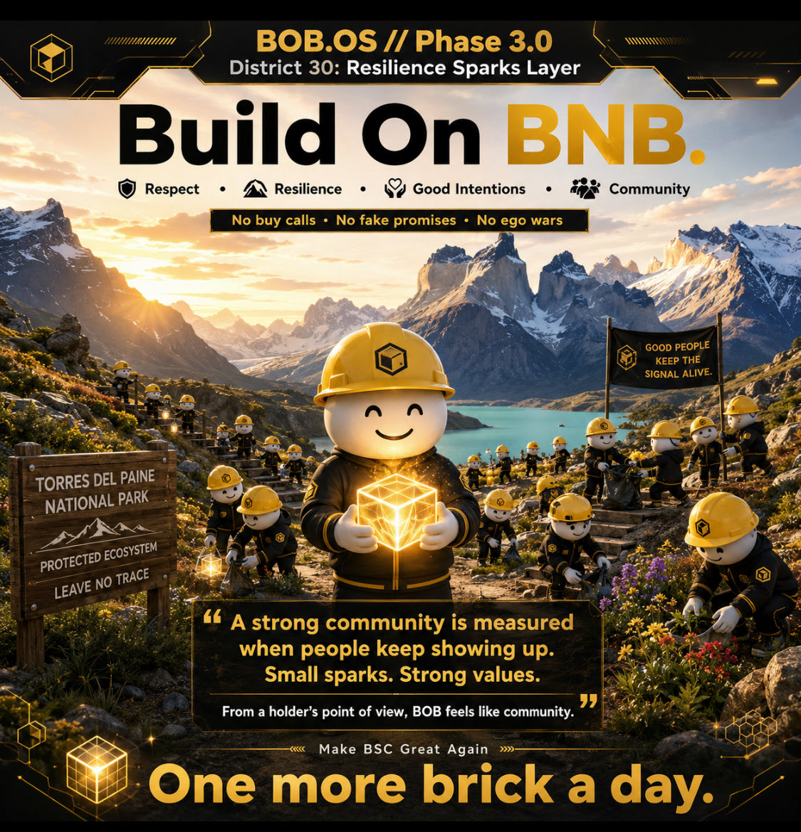 toniml1978's tweet photo. BOB.OS // Phase 3.0
District 30: Resilience Sparks Layer ⚡🟡
A strong community is not measured only when everything is easy.
It is measured when people keep showing up with respect, humor, patience and good energy.
That is where BOB keeps sending sparks.
Not noise.
Not fake promises.
Not ego wars.
Just holders, builders and good people supporting each other inside the BNB Chain ecosystem.
From a holder’s point of view, BOB feels like more than a symbol.
It feels like a community learning to stay strong, stay kind and keep building.
Small sparks.
Strong values.
One more brick a day.
Build On BNB.
Make BSC Great Again.
#BuildOnBNB #BNBChain #BOB