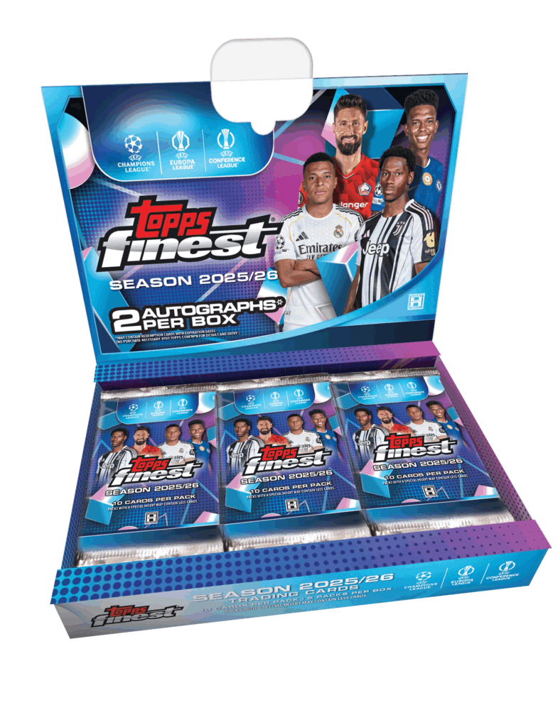 gradingservices's tweet photo. 【🔥予約販売開始🔥】
『2026 Finest UEFA Club Competitions』
6/26発売！

美しいクロームデザインとRefractorで愛され続ける
Topps Finestシリーズが今年も登場⚽

💥 1BOXに直筆サインカード2枚封入！

🔻購入はこちら🔻
https://t.co/ty1jsVP6kg

#BLEZASIA #Topps https://t.co/5fy4N1n0jj