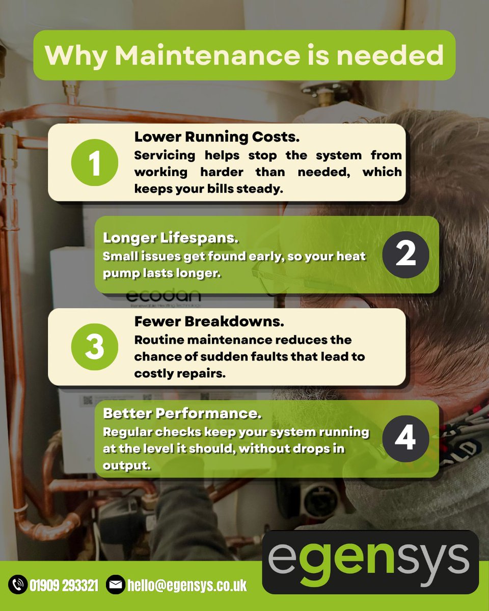 egensys's tweet photo. Booking a service is quick, we turn up on time, do the job properly &amp; leave you with a system you can rely on.
Let us keep your heat pump running the way it should. Book a service with us today!
#HeatPumpService #ASHP #HeatPump #AirSourceHeatPump #EnergyEfficiency #heatpumprepair https://t.co/JuGaVWUMXU