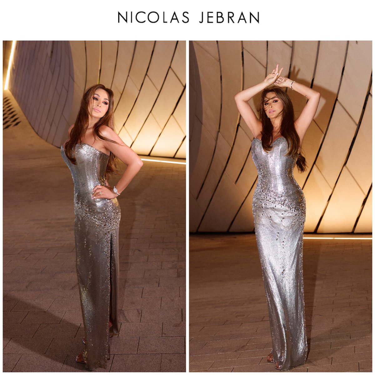 Elissa_fashion1's tweet photo. Diva @elissakh shined on stage in Morocco with a look that was both sophisticated and unforgettable. 
Wearing a custom-made @nicolas_jebran dress and an iconic @Cartier watch, she embodied timeless elegance.
Makeup: @hajjarjosiane 
Hair: @renzi_zgheib 
Styled by #inankirdemir https://t.co/sDo7wqcw3x