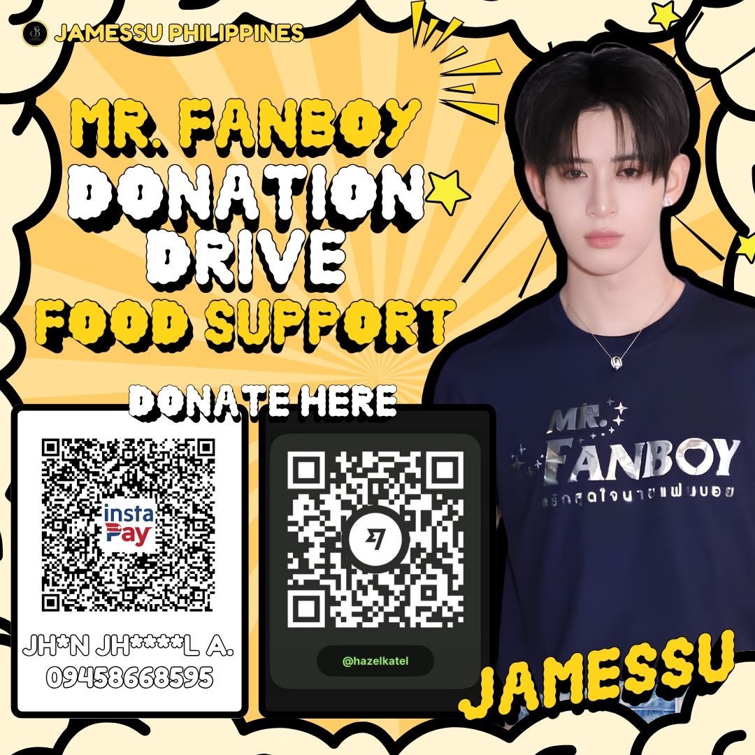 JamesSuPH_'s tweet photo. 📢 MR. FANBOY FOOD SUPPORT DONATION DRIVE! 📢

Calling all filo JSY!
We are launching a Food Support donation drive to show our love and support to James.

https://t.co/HdhFqVYKZE

Every peso counts! Thank you so much for your generosity, filo JSY! 🌼

#JamesSu https://t.co/G91vO09PwY