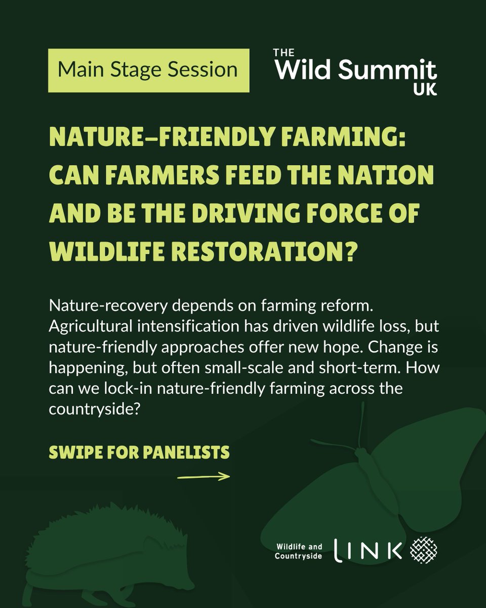 WCL_News's tweet photo. ✨️ Session Announcement ✨️

"Nature-Friendly Farming: Can farmers feed the nation and be the driving force of wildlife restoration?" is just one of the many sessions that will be held on the main stage at Bristol Beacon this September.

Will you be joining us for this session? With such an incredible panel line-up, this is set to be a fascinating conversation exploring the important role farmers can play in restoring nature while producing the food we all rely on.

Book your tickets now and be part of the conversation 👇️  

https://t.co/mr2TEGTtrG 

#WildSummit26