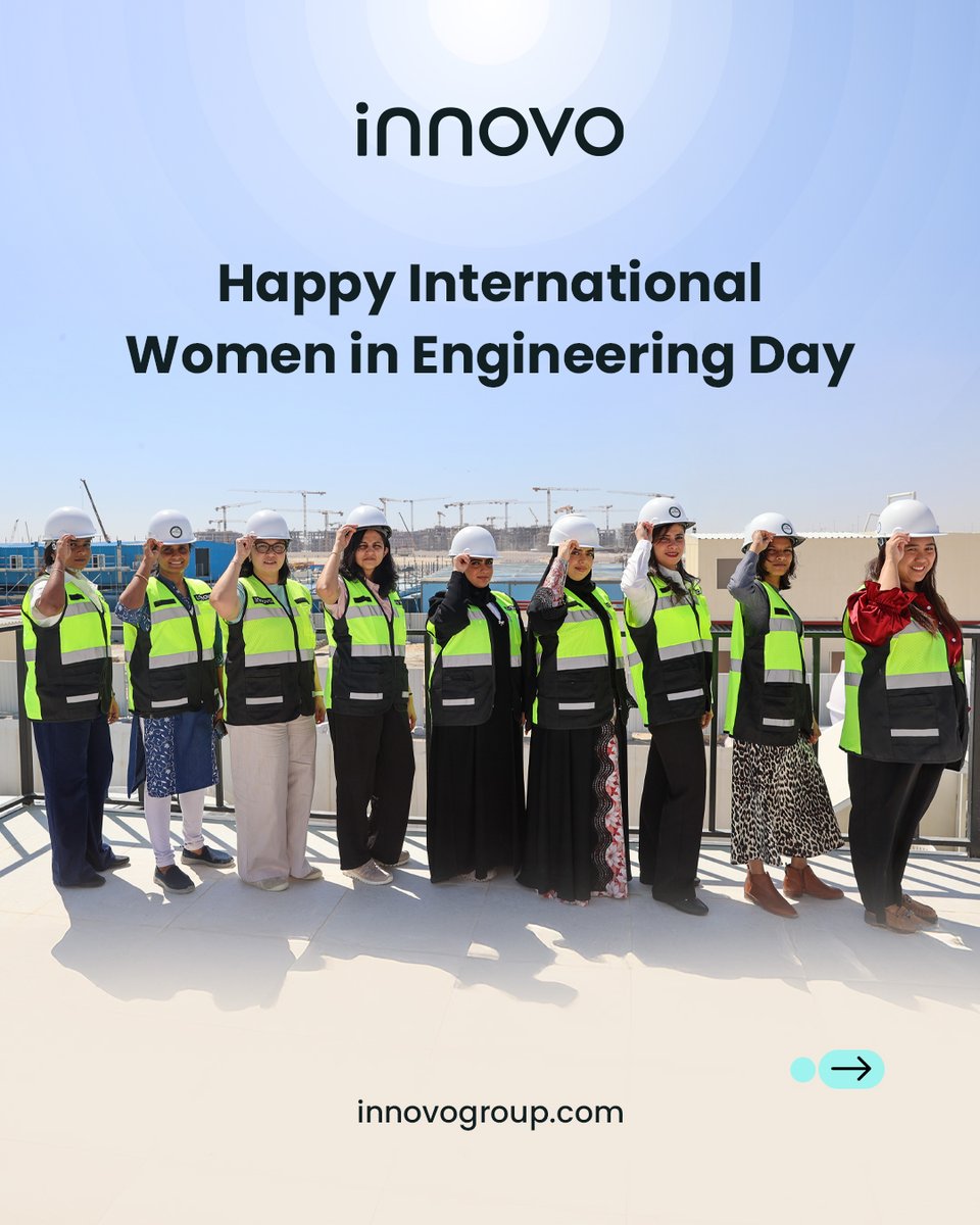 Innovo_Group's tweet photo. Happy International Women in Engineering Day.  

Today, we celebrate the women who are designing, building, solving, and leading. 

To all the women in engineering at Innovo and beyond: thank you for the impact you make, and the future you help create.  

#Innovo #LifeAtInnovo #INWED2025 #WomenInEngineering #Construction