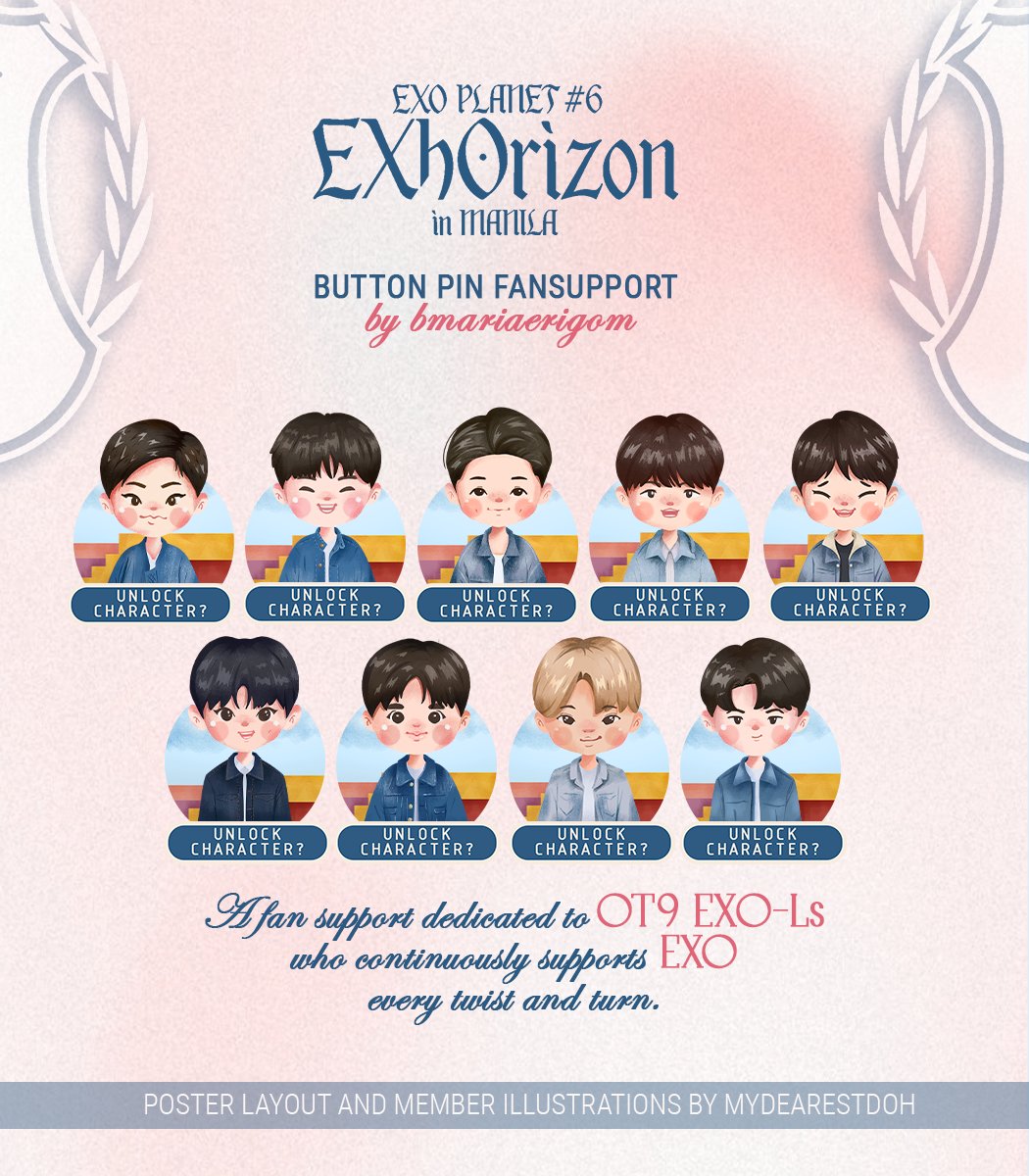 bmariaerigom's tweet photo. #MARIAEGIVES EXhOrizon in Manila 

Button Pin Fan Support for EXO-Ls by @bmariaerigom 

Inspired by EXO's Bird, here's a small gift to OT9 EXO-Ls who continuously supports EXO every twist and turn 🤍

HOW TO CLAIM:
✔️ Must be following me & RT this post (show proof on the day)
✔️ Claiming will be on July 5th 12PM - 3PM only at Met Live Mall, 1st floor exact location TBA!
✔️ We’ll be giving out random members po 😊 Available while stocks last only
✔️ Open for donations also!

Member illustration and pubmat by @mydearestdoh please refrain from reusing the artwork. 

Thank you very much!