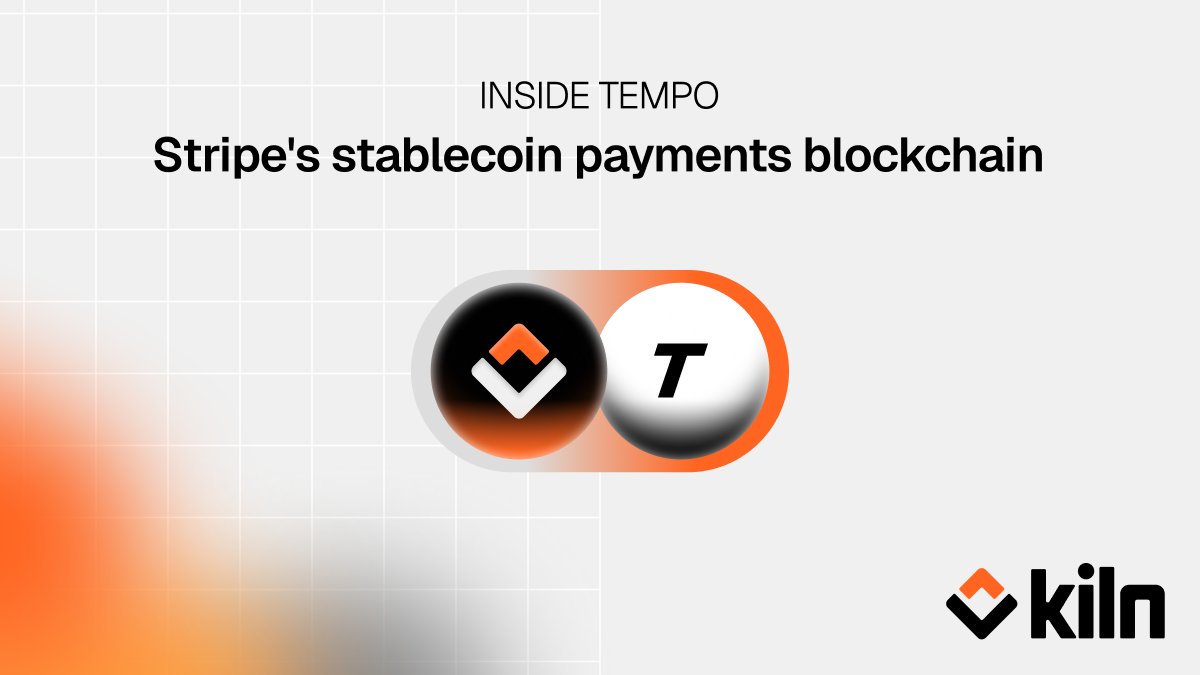 Kiln_finance's tweet photo. .@stripe built a blockchain for stablecoin payments. @tempo went live in March.
Kiln is part of it, supporting validator operations and making Tempo-native yield accessible to institutions through @railnet_org 
https://t.co/nSKBPhUdd4 https://t.co/VPxY6TXfJr