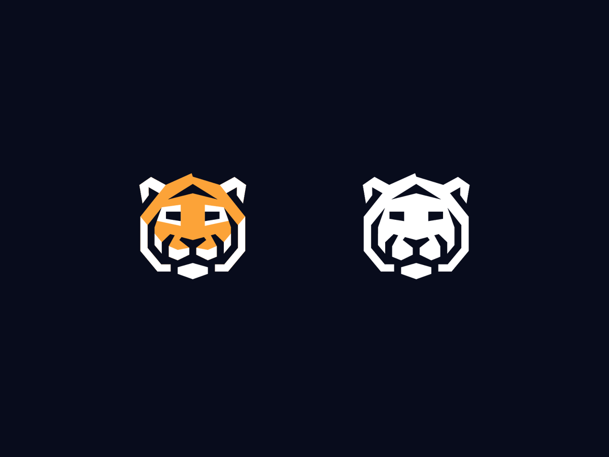 Kreatank's tweet photo. Which tiger logo do you think is stronger, left or right? https://t.co/oHE36m2nqo