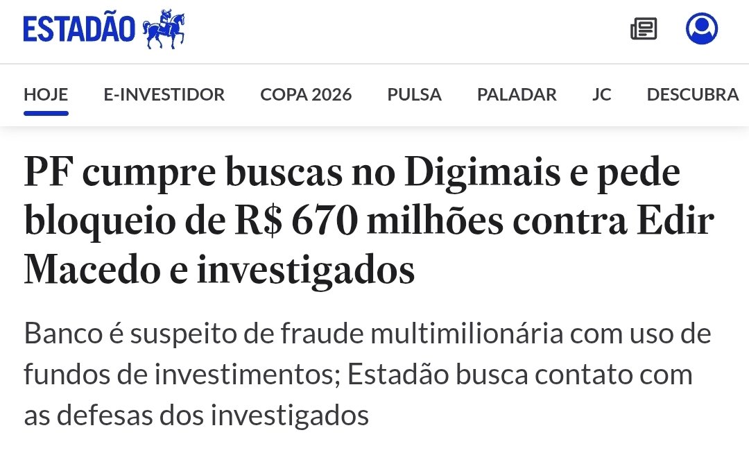 giraldirenato's tweet photo. Até outro dia tinha gente em Brasília e na Faria Lima correndo de um lado para o outro tentando encontrar uma saída para o banco.

Agora a PF pede o bloqueio de R$ 670 milhões.

Fico me perguntando o que aconteceu no meio do caminho. O acordo azedou? Alguém desistiu da operação? Ou simplesmente perceberam que o problema era maior do que imaginavam?