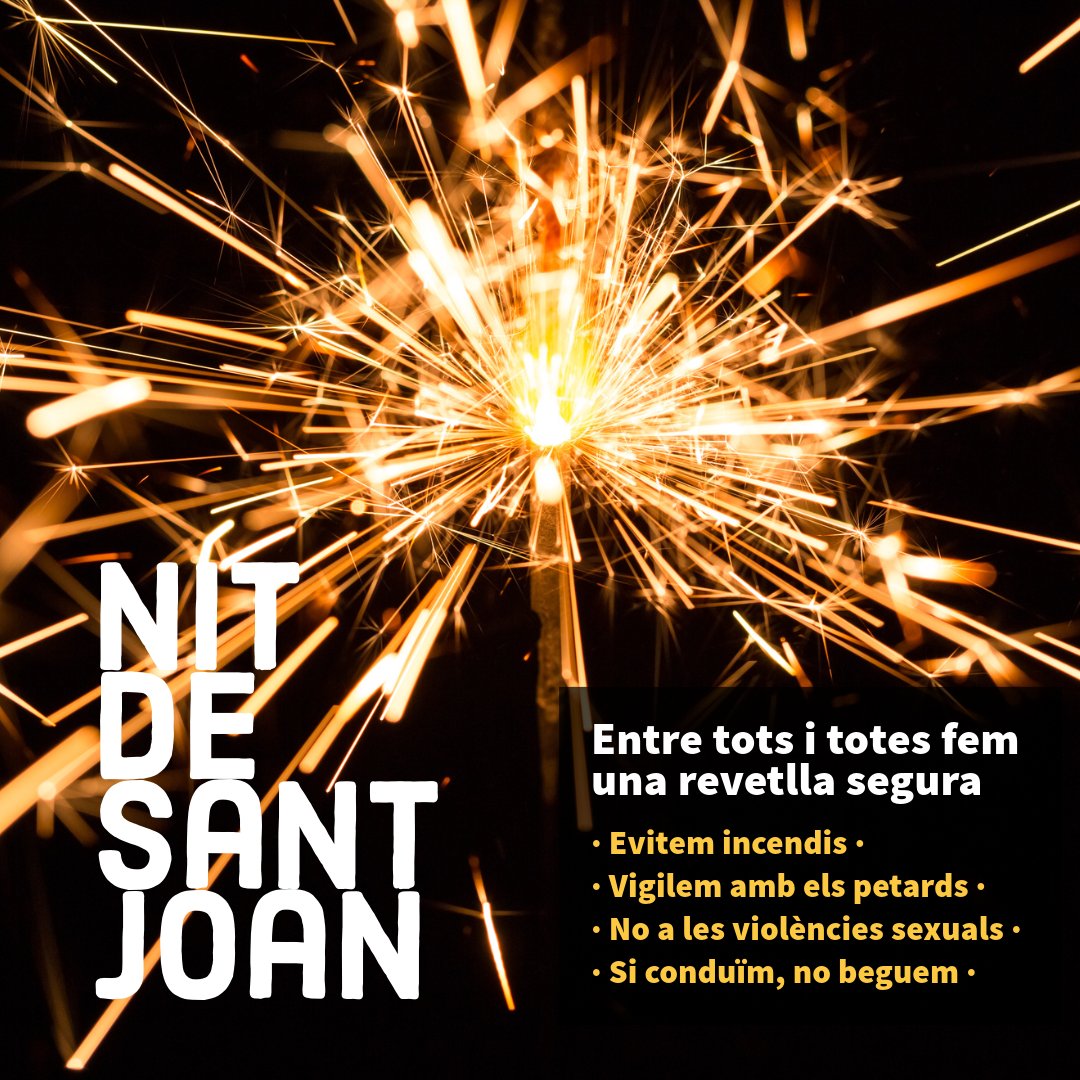 Dipta_cat's tweet photo. 🎆 Fem una revetlla segura! 🧨Estem en plena onada de calor i cal evitar llençar petards a menys de 500 m del bosc i en zones de vegetació
👉 Seguiu les recomanacions d'@emergenciescat i consulteu les restriccions en el vostre municipi

🔥 En cas d'incendi, 📞truqueu al 112 https://t.co/Givnj0F7js