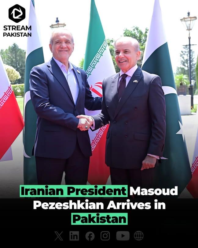 imtiazglobal23's tweet photo. Iranian President Masoud Pezeshkian Arrives in Pakistan
#Iranian #President #MasoudPezeshkian #Arrives #Pakistani https://t.co/AQvrkbMqet
