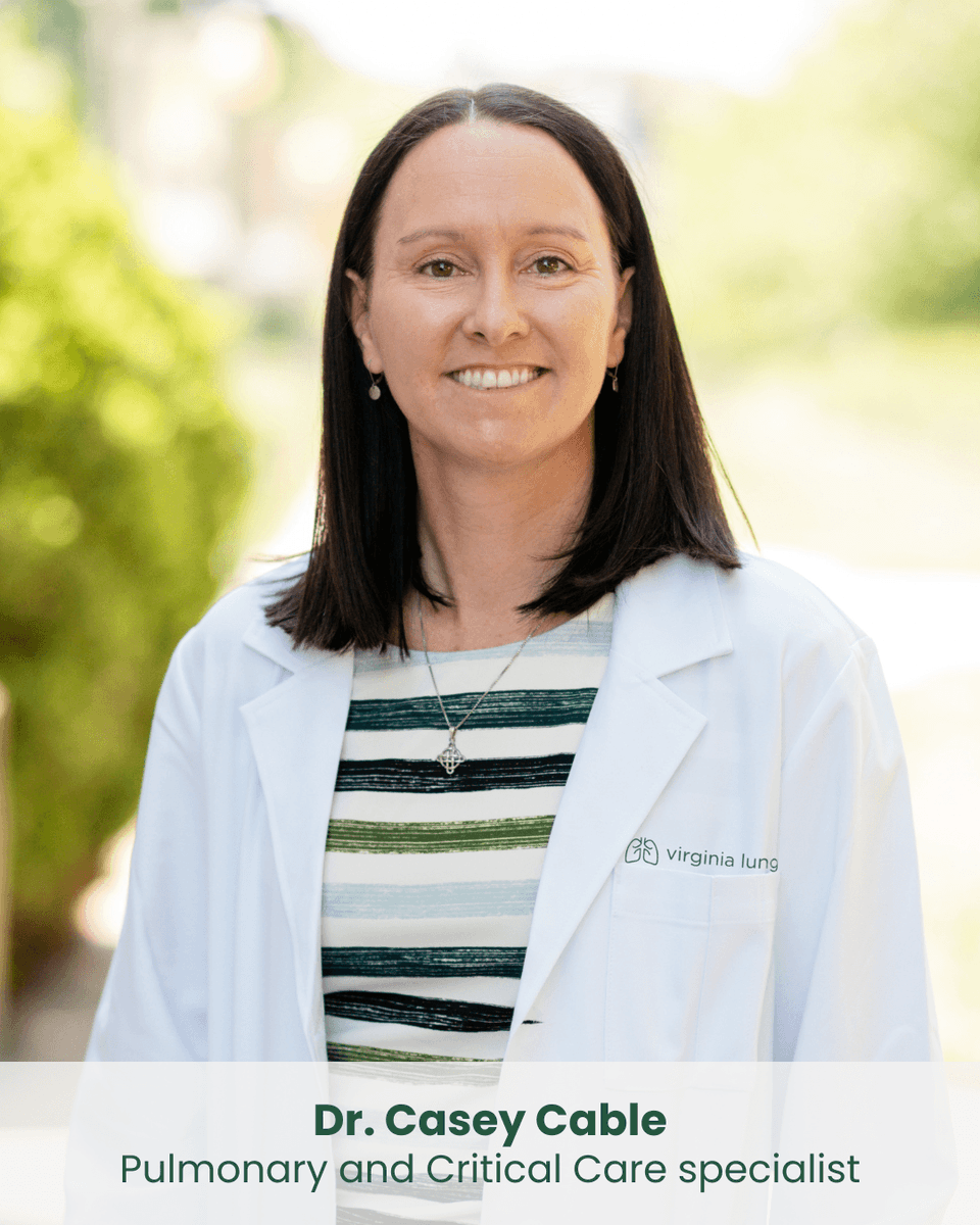 VirginiaLungRVA's tweet photo. "Breathing is fundamental to living well." Meet Dr. Casey Cable, new specialist at Virginia Lung. She helps patients better understand their lung health and get back to the activities they enjoy. https://t.co/SbFAKs44tv #LungHealth https://t.co/SRfzeTt3s1
