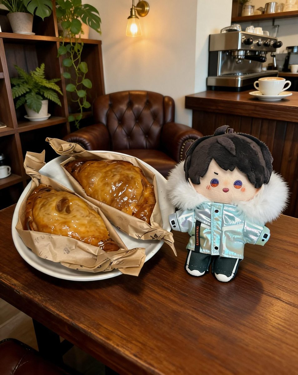 UxSst's tweet photo. 大好きなアップルパイが来ていたので買ってきた🥰🍎
作りたてであったかくてサクサクで最高〜！！
期間中にもう一回行きたい🫶🏻
（背景汚すぎたのでAI加工） https://t.co/2Ecx5PZ12d