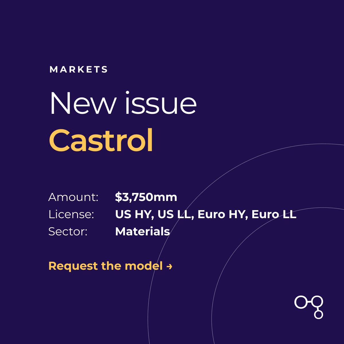 cognitivecredit's tweet photo. 📢 New issue: Castrol

Castrol is issuing $3,750m equivalent debt in the form of $500m and €435m Senior Secured Notes and $1,750m and €870m Term Loan Facilities.

Full financials and credit model are available in our web app.

#Credit #Bonds #FixedIncome https://t.co/loGxkY94gN