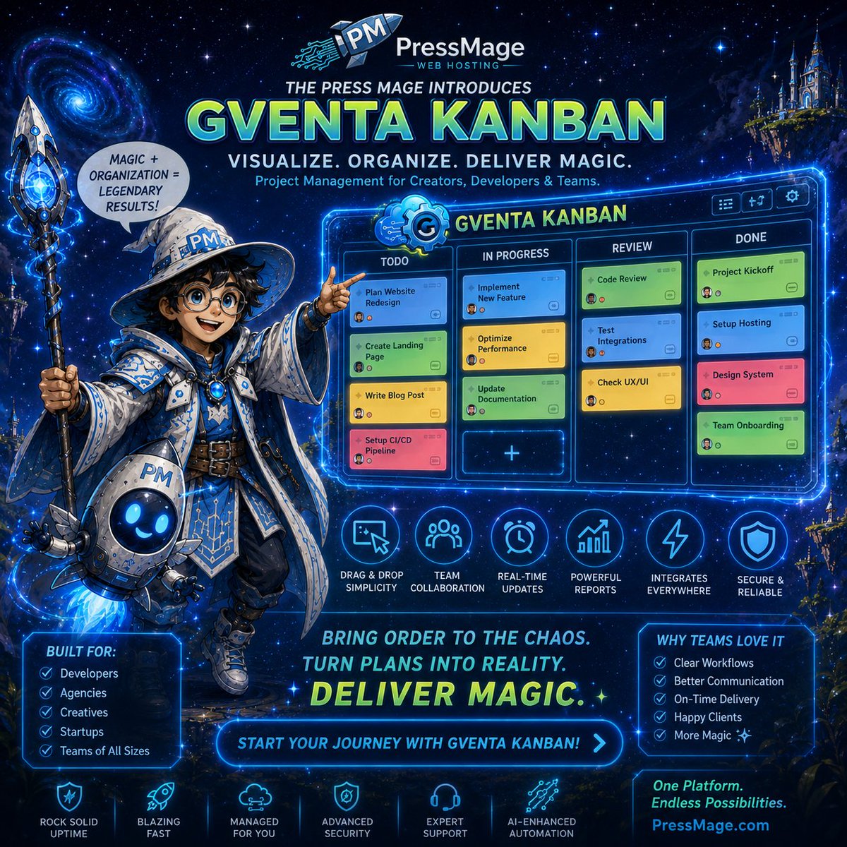 cspgeeks's tweet photo. Coming soon with Press Mage: GVenta Kanban.

A visual way to organize projects, track work, manage tasks, and keep teams moving after the website build is done.

Visualize. Organize. Deliver magic.

#PressMage #GVentaKanban #ProjectManagement #AgencyTools https://t.co/1vHam1Qzt5