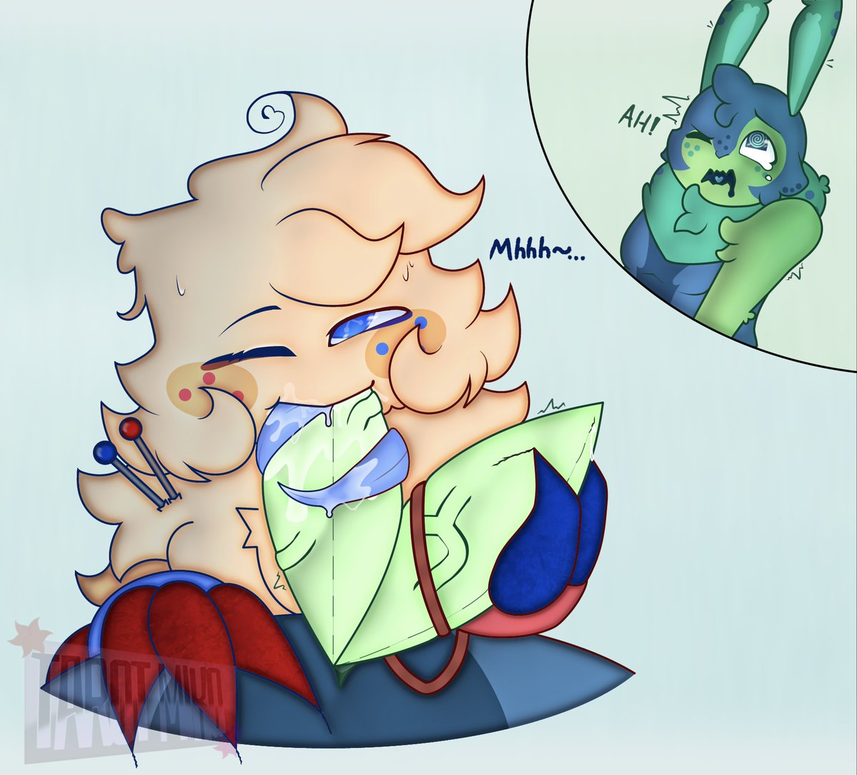 SterennTho31107's tweet photo. *Mating season has made Goob…  very  enthusiastic💙💚*
Finally done with this good lord, it took 22 hours, but it came out great
I still can’t make backgrounds😔
#DandysworldNSFW #Dandysworldr34 #Dandysworldrule34 https://t.co/ambgZntsWc