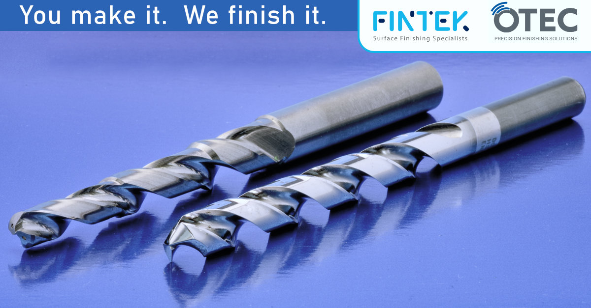 fintek1's tweet photo. Cutting tools work hard. When their edges wear, productivity, finish quality and machine performance all suffer. #Fintek helps tool users and #manufacturers restore and improve #cuttingtool performance using #OTEC #surfacefinishing technology.  Call Fintek today: 01706 825 819 https://t.co/LD309Nq1gJ