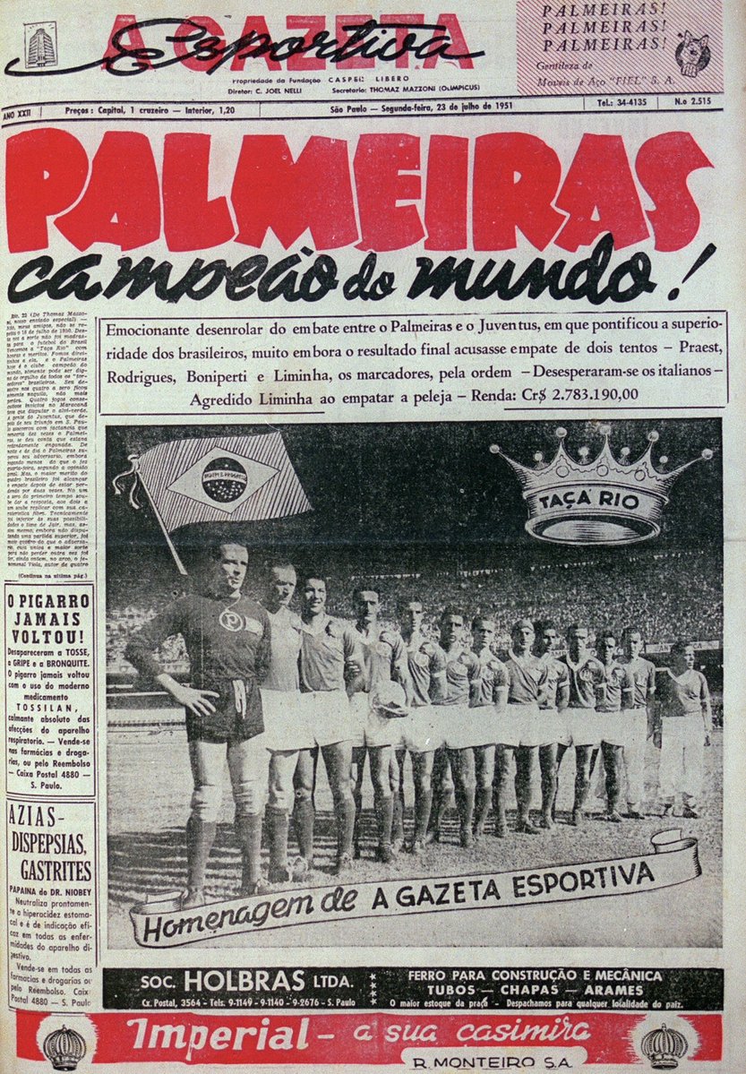 Theleaguemag's tweet photo. 1951.
Palmeiras. Champions of the World! https://t.co/KKUtOAzOtm