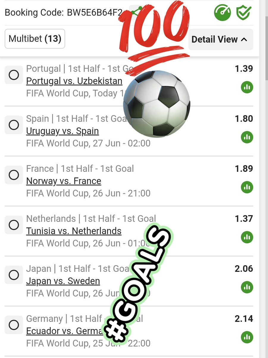 LeswiiSwaMina's tweet photo. 1st Half - 1st Goal ⚽️🥅

Betslip CODE  : BW5E6B64F2 https://t.co/UXArwWNapc
Kick OFF : 19;00 ⌚️ Odds-ON: 1,626.41 ⚽️🔥😍

Very promising Betslip 👌 https://t.co/hwm7N31slA