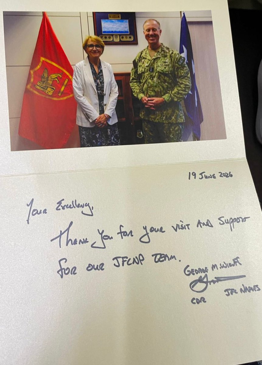 amdescotes's tweet photo. Il 19 giugno a Napoli per il 75° anniversario dell’Allied Joint Force Command. Onorata di aver incontrato l’Ammiraglio George Wikoff, comandante della @jfc_naples, così come la comunità di militari francesi che fanno parte di questa struttura della @NATO https://t.co/mNkFidJs0R
