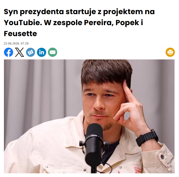 antyKremlak's tweet photo. Wyobraźmy sobie, że syn Tuska zakłada polityczny kanał na YouTube w którym będzie występować dajmy na to z Moniką Olejnik.

Ale by było, co? https://t.co/99E8a2GOmj