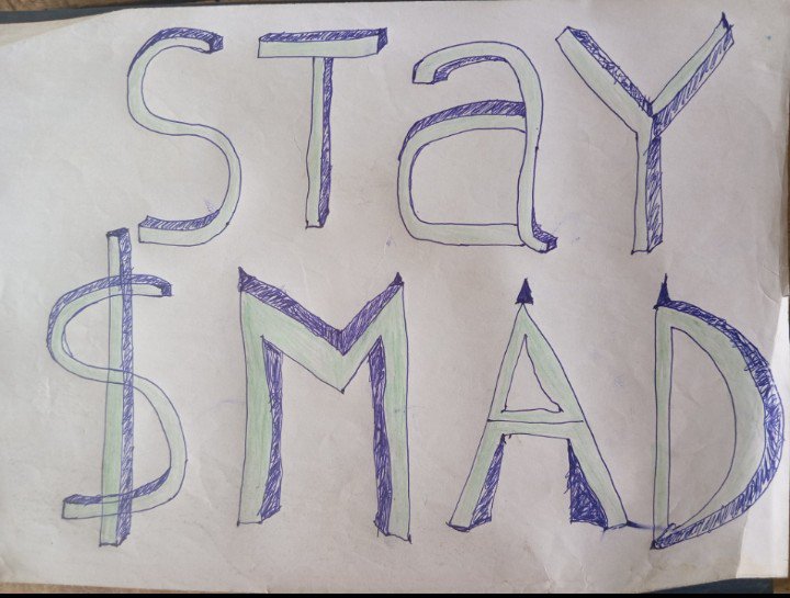 SmartNFT07's tweet photo. you either get $MAD RICH 😡

or stay broke waiting.

Stay $MAD 😡😡 https://t.co/G35bMHJ0jm