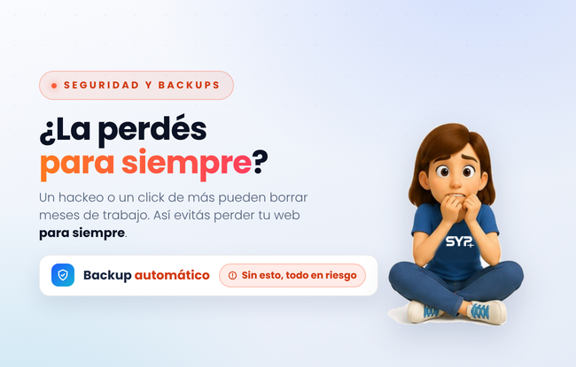 SYPDesign's tweet photo. Backups automáticos: la guía simple para que tu web nunca se pierda

Tu web puede desaparecer hoy. ¿Tenés cómo traerla de vuelta?
Imaginate esto: entrás a administrar tu sitio una mañana cualquiera y la página no carga. https://t.co/HcSZdc34Fu