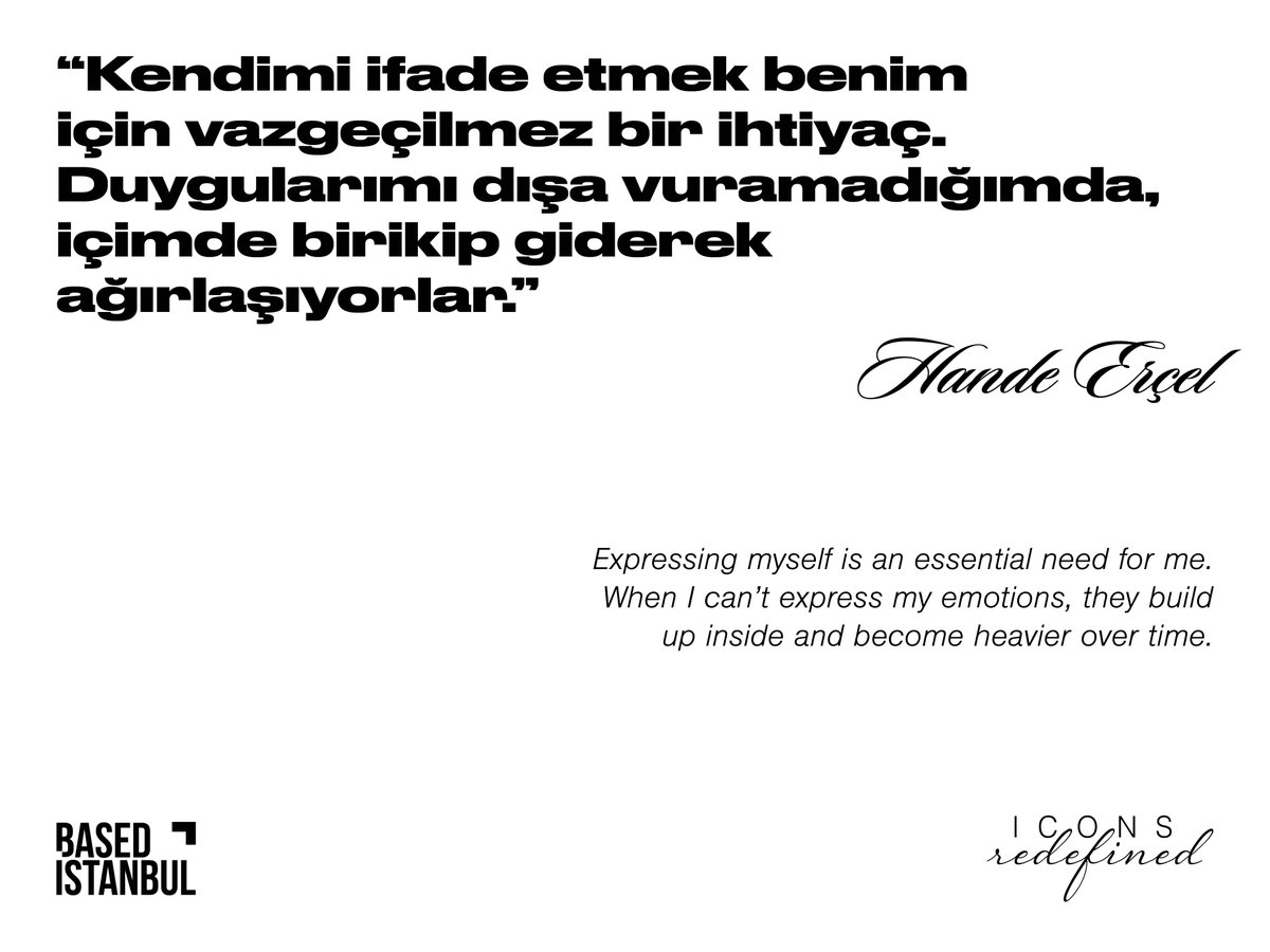 basedistanbul's tweet photo. From N46 Based Istanbul 𝖨𝖢𝖮𝖭𝖲, 𝓇ℯ𝒹ℯ𝒻𝒾𝓃ℯ𝒹 Issue

“Kendimi ifade etmek benim için vazgeçilmez bir ihtiyaç. Duygularımı dışa vuramadığımda, içimde birikip giderek ağırlaşıyorlar.” #HandeErçel

Inner Landscapes w/ #HandeErçel

⛓️BASED ISTANBUL N46 is available on https://t.co/0aecbCQX6J and in curated spots⛓️

#basedistanbul 💭
