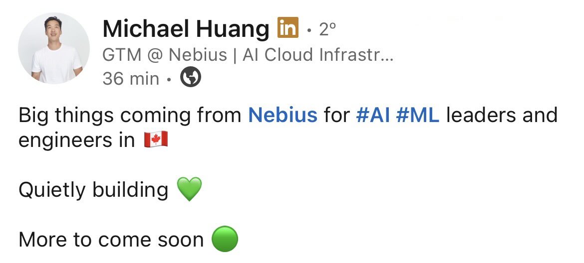 mvcinvesting's tweet photo. It looks like $NBIS is preparing something in Canada. 🇨🇦

“More to come soon.” https://t.co/LRbN7wA2ch